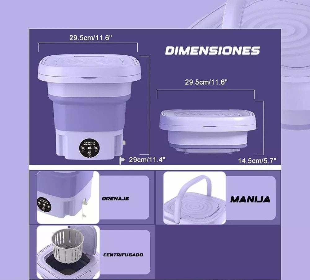 Mini Lavadora Plegable Portátil 8 L — Lava y Centrifuga