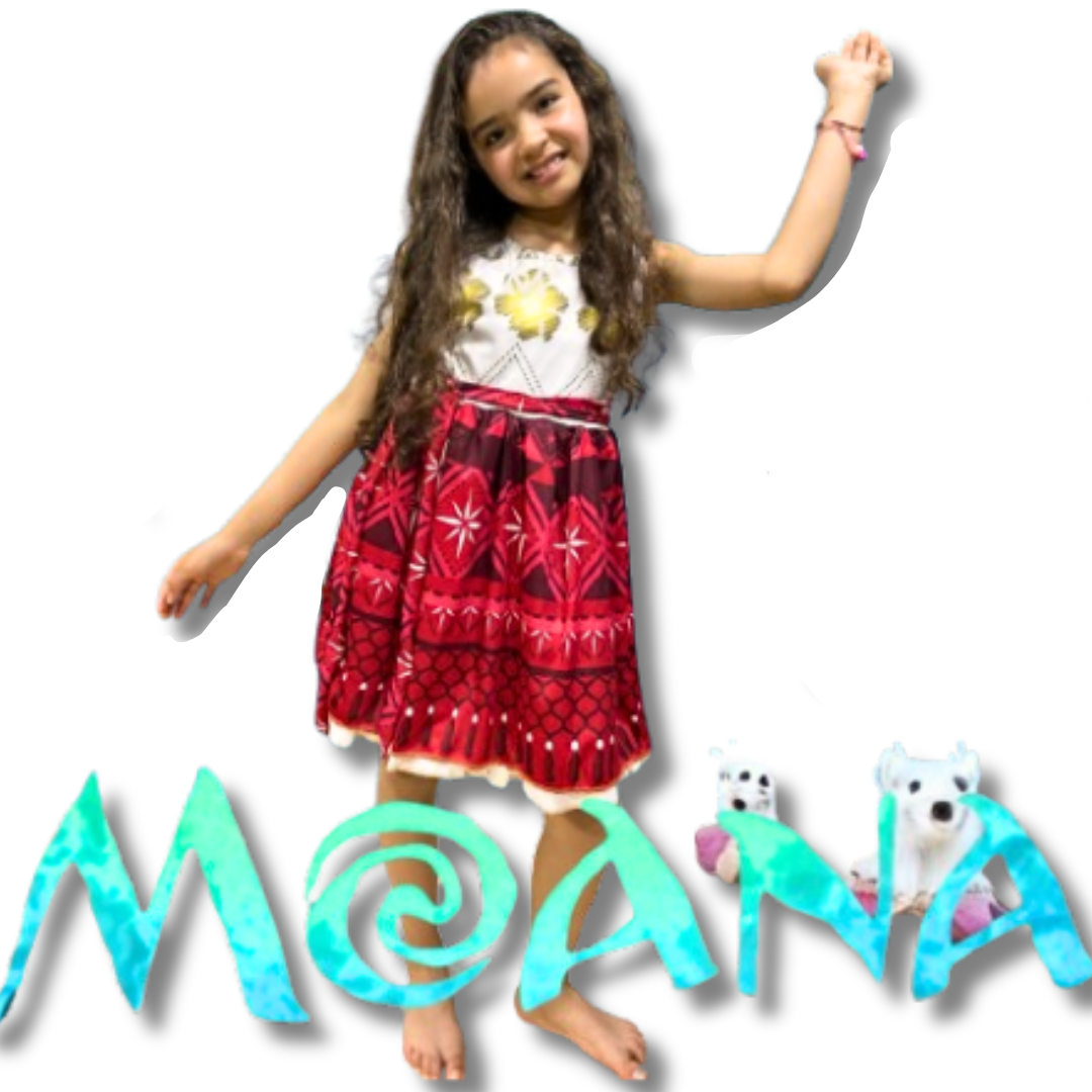 Disfraz Niña Inspirado en Moana Rojo