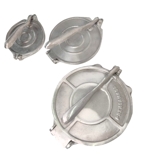 Combo de Prensadoras Pataconeras de Cocina – Set 15cm, 19cm y 25cm