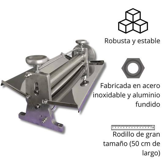 Laminadora de masa semi industrial de 50cm