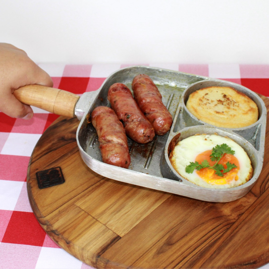 Sartén Multiusos x 3 Divisiones Cabo Madera