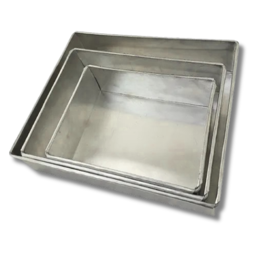 Molde Para Tortas Rectangular x3 en Aluminio de Alta Calidad
