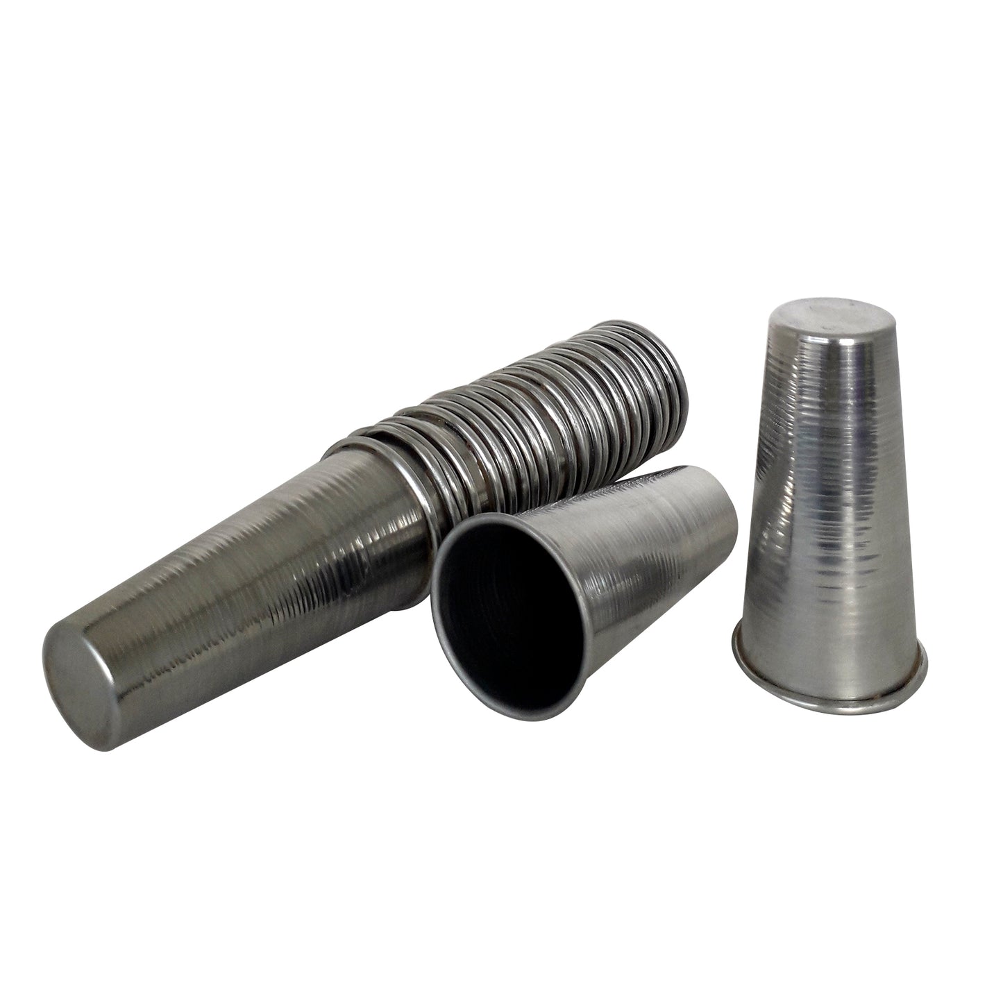 Vaso para helado en aluminio x12 unidades 9 cms Boca lisa con borde doblado