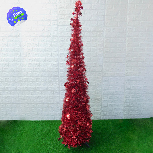 Árbol de Navidad Plegable en Espiral – 1.62 m ROJO