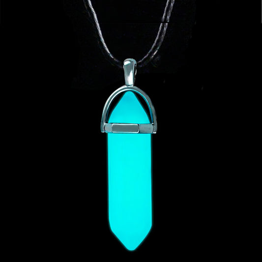 Collar Cuarzo Luminoso Grande para Pareja – Con Corazón Magnético