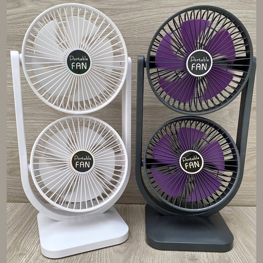 Ventilador de Mesa Doble Cabezal – Rotación 270°