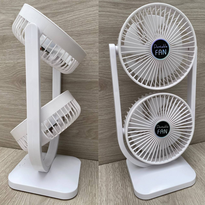 Ventilador de Mesa Doble Cabezal – Rotación 270°
