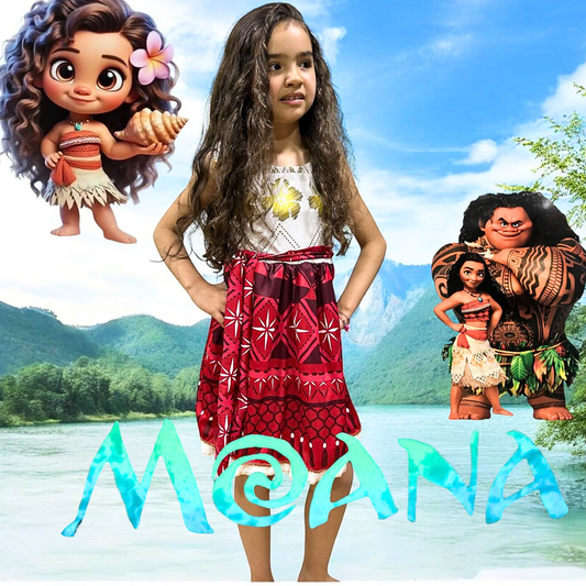 Disfraz Niña Inspirado en Moana Rojo