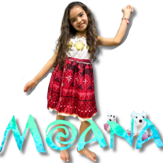 Disfraz Niña Inspirado en Moana Rojo