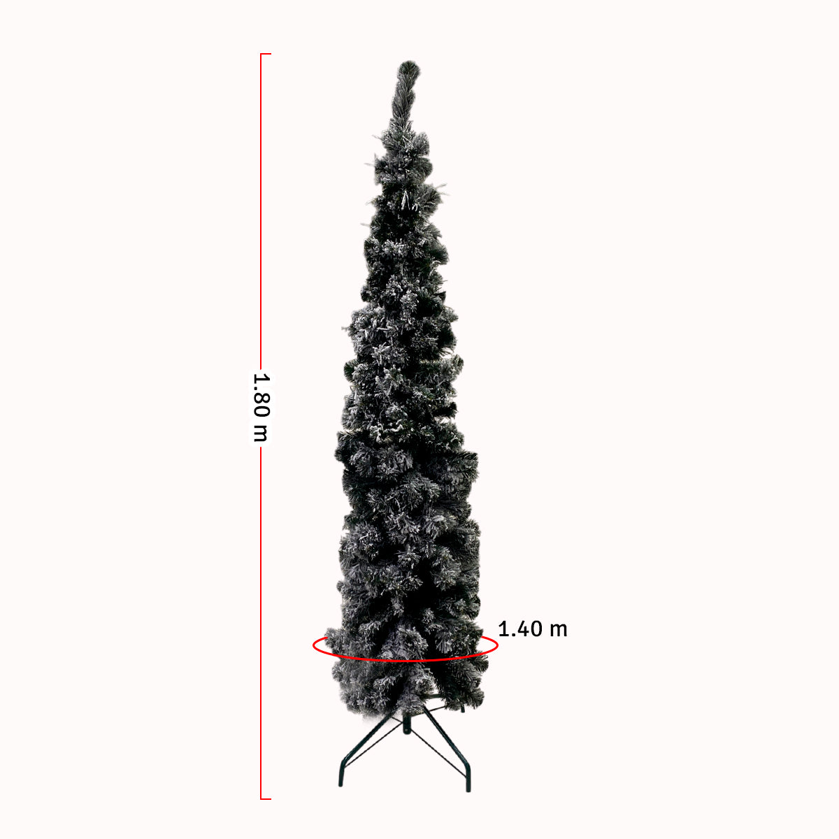 Árbol de Navidad Lápiz Nevado 1.80m
