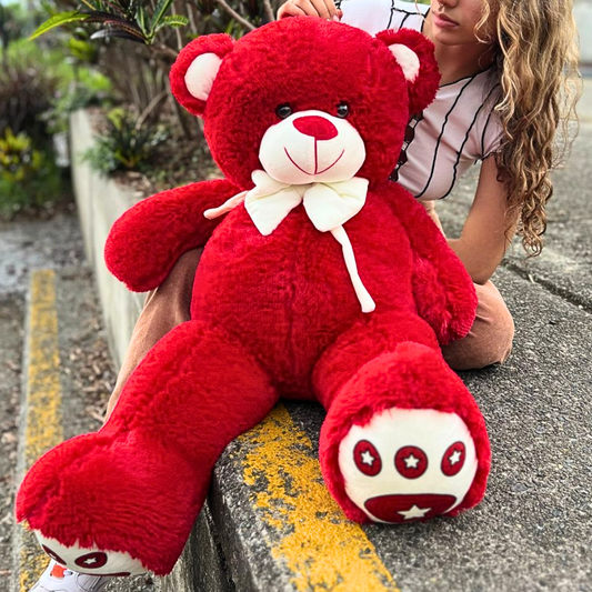 Peluche Oso Patas Largas Rojo 1 Metro