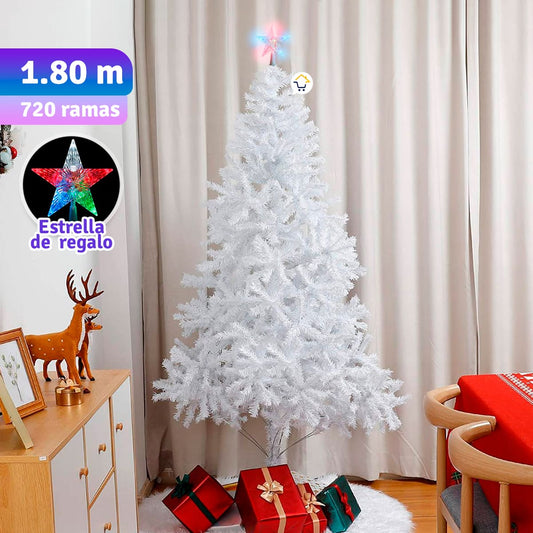 Árbol de Navidad Blanco 1.80 m – 720 Ramas
