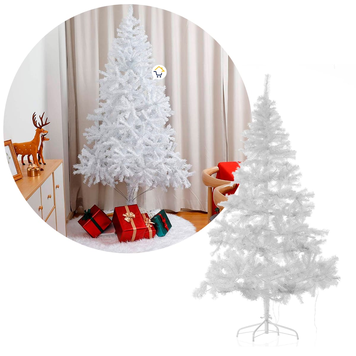 Árbol de Navidad Blanco 1.80 m – 720 Ramas