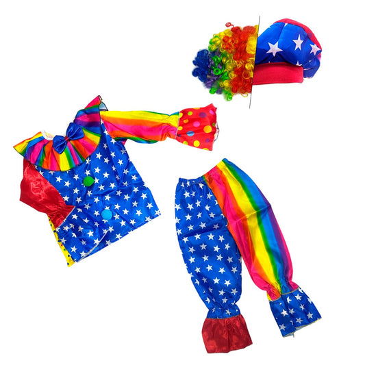 Disfraz de Payaso Colorido – Niños y Adultos