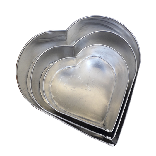 Set Moldes Mini Corazón Para Tortas x3 – Aluminio de Alta Calidad