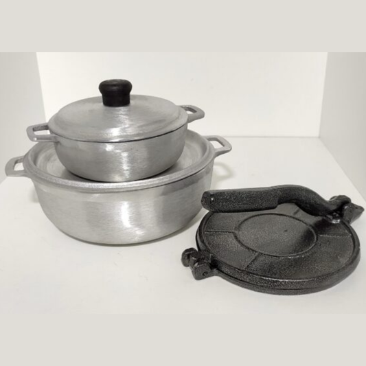 Combo de Cocina Mini – Calderos Fundidos con Pataconera