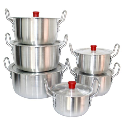 Juego de Ollas 14 a 24 cm + Pataconera de Aluminio Fundido