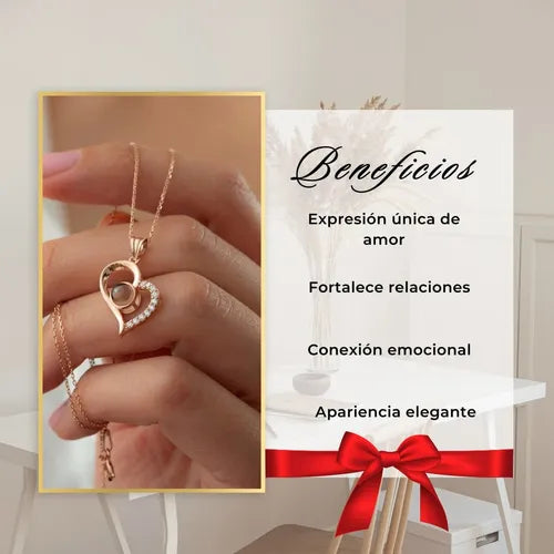 Collar “Te Amo en 100 Idiomas” con Caja en Forma de Corazón