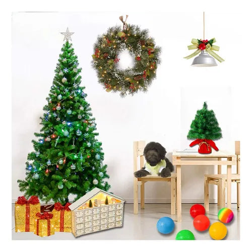 Árbol de Navidad Clásico Frondoso 180 cm – 750 Ramas + Luces