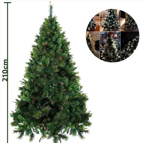 Árbol de Navidad 210 cm Combinado Frondoso (1338 Ramas)