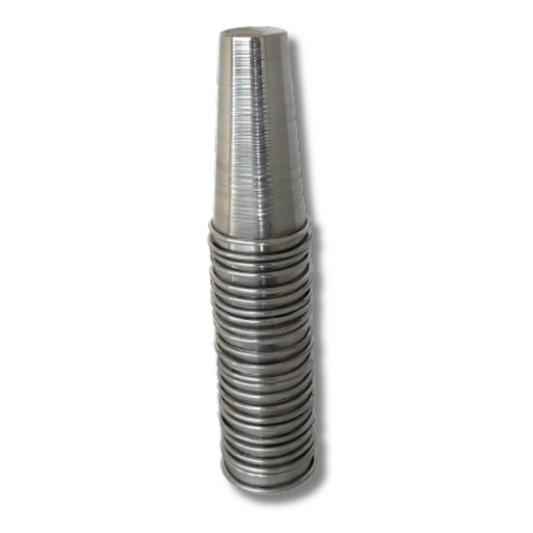 Vaso para helado en aluminio x12 unidades 9 cms Boca lisa con borde doblado