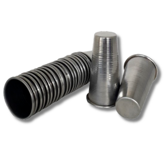 Vaso para helado en aluminio x12 unidades 9 cms Boca lisa con borde doblado