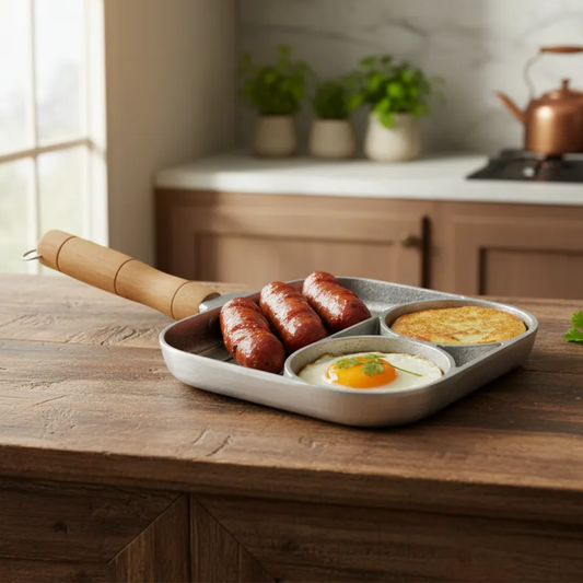 Sartén Multiusos x 3 Divisiones Cabo Madera