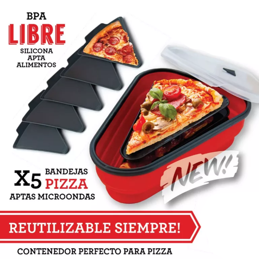 Contenedor Plegable para Guardar Rebanadas de Pizza – Ahorra Espacio