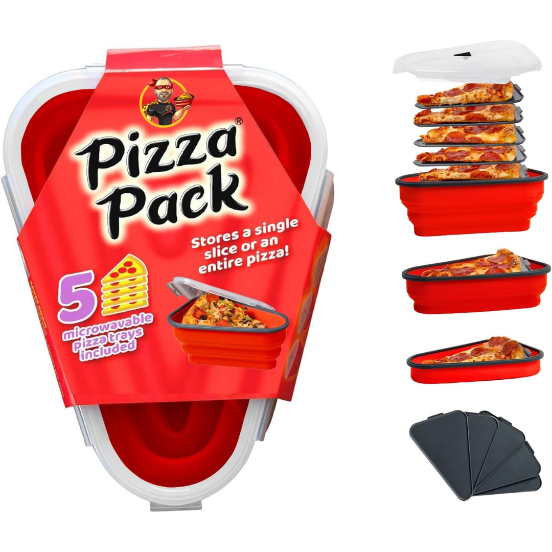 Contenedor Plegable para Guardar Rebanadas de Pizza – Ahorra Espacio