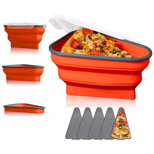 Contenedor Plegable para Guardar Rebanadas de Pizza – Ahorra Espacio