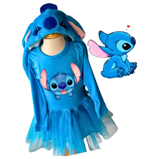 Disfraz Niña inspirado en Stitch con Tutú y Gorro