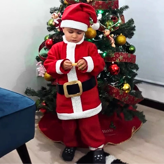 Traje Papá Noel con Gorro Rojo – 3 Piezas