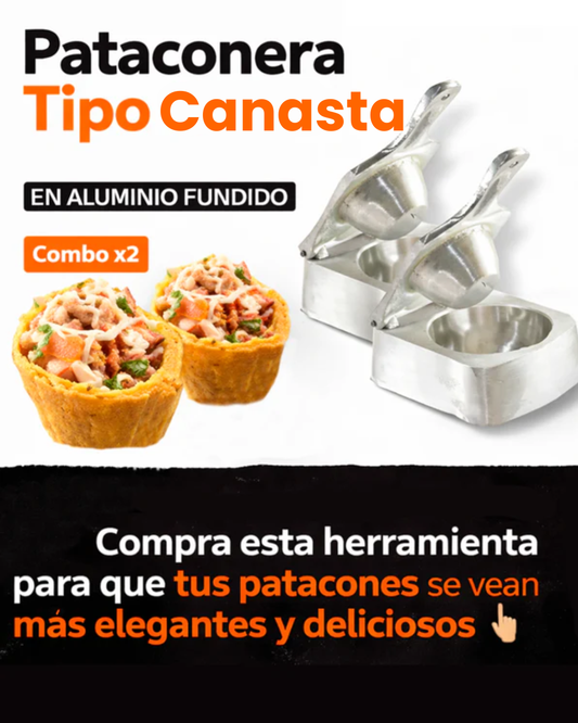 Combo x2 Pataconera Tipo Canasta en Aluminio Fundido