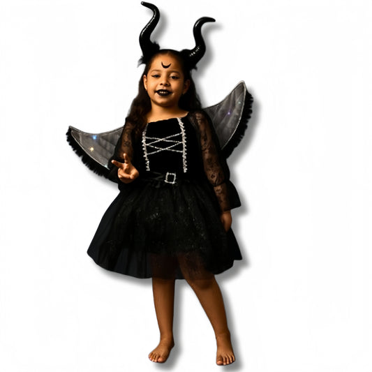 Disfraz de Ángel Oscuro para Niña