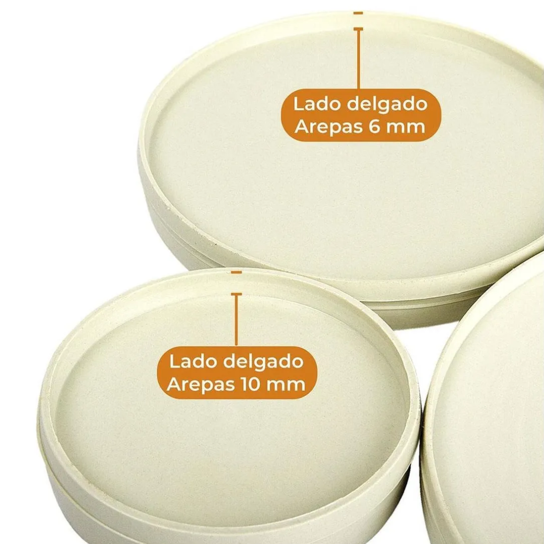 Combo x3 Moldes para Arepas y Rodillo de Amasar 23 cm Beige Chef Master