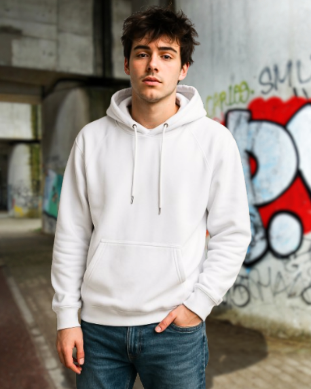 Buzo Hoodie Blanco Unisex con Capucha