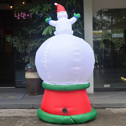 Decoración Navideña Inflable Santa y Muñeco de Nieve con Luz LED