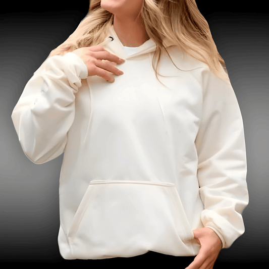 Buzo Hoodie Marfil Unisex con Capucha