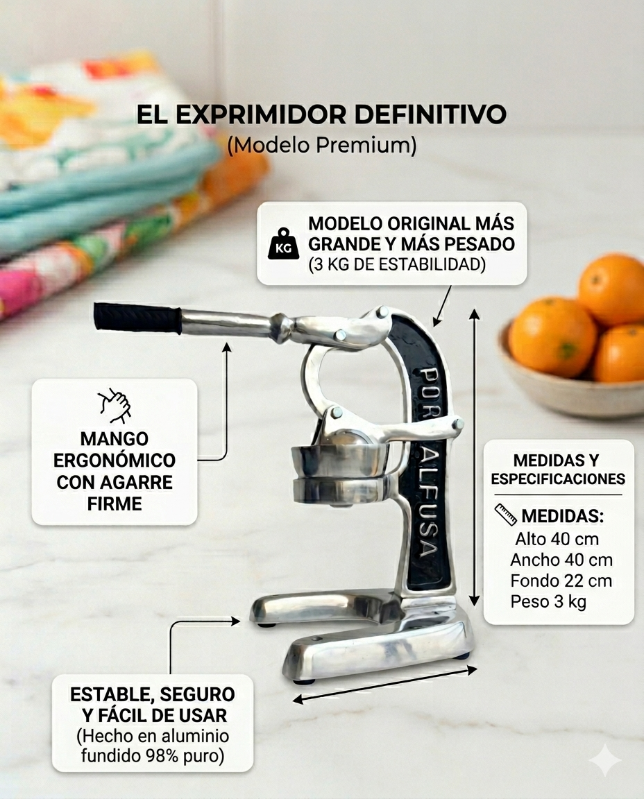 Exprimidor de Naranja Industrial – Extra Fuerte y Reforzado