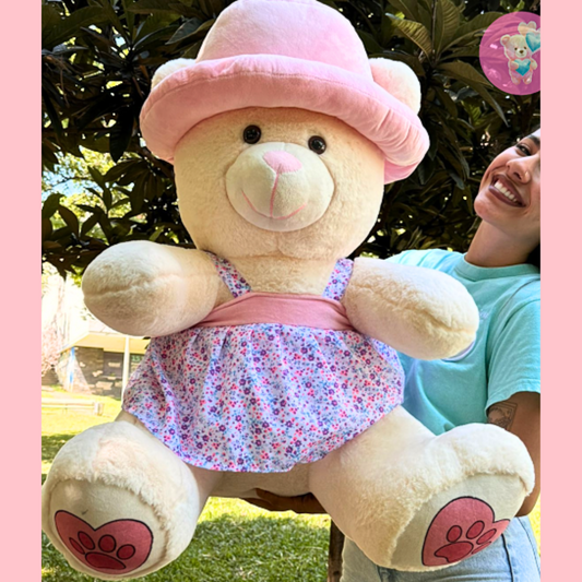 Peluche de Osa Pava con Vestido 1 Metro
