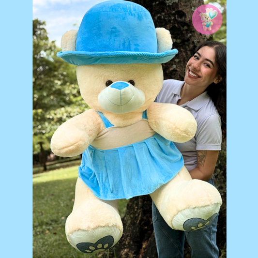 Peluche Osa Pava con Vestido 1.40 metros