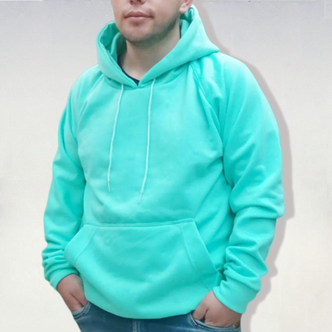 Buzo Hoodie Menta Unisex con Capucha
