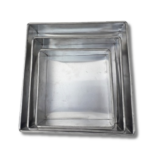 Set de Moldes Cuadrados para Torta x3 en Aluminio de Alta Calidad