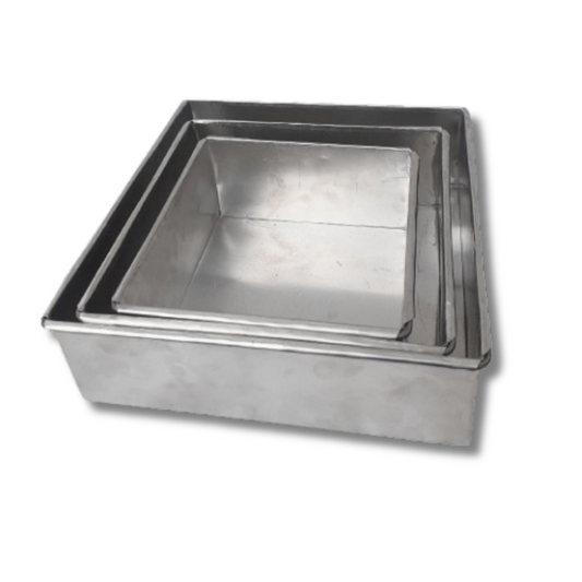 Set de Moldes Cuadrados para Torta x3 en Aluminio de Alta Calidad