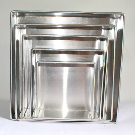 Set de Moldes Cuadrados para Torta x5 en Aluminio de Alta Calidad