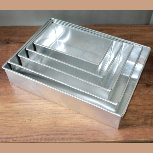 Set de Moldes Rectangulares para Torta x5 en Aluminio de Alta Calidad