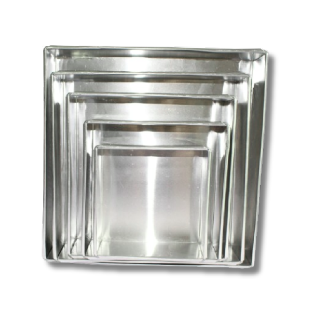 Set de Moldes Cuadrados para Torta x5 en Aluminio de Alta Calidad