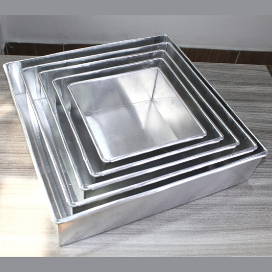 Set de Moldes Cuadrados para Torta x5 en Aluminio de Alta Calidad