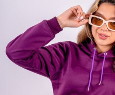 Buzo Hoodie Morado Unisex con Capucha