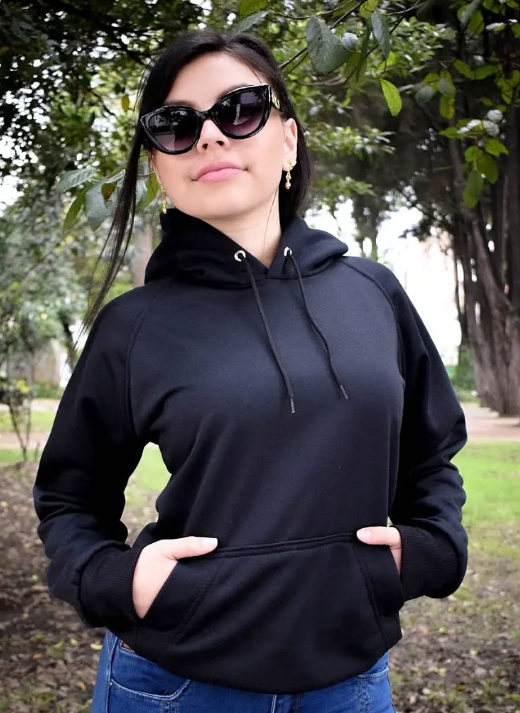 Buzo Hoodie Negro Unisex con Capucha